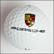 Golfball bedruckt mit Porsche Logo