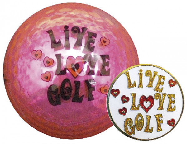 Navika Geschenkset Golfball und Marker &quot;Live Love Golf pink&quot;